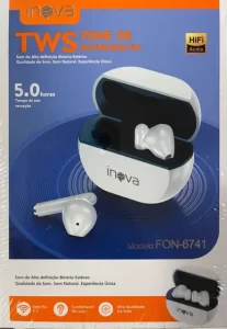 Fone de ouvido sem fio TWS FON-6741 BASIKE INOVA – BRANCO